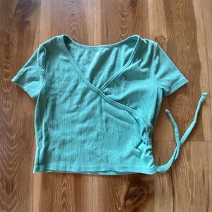 SO Mint Green Wrap Top
